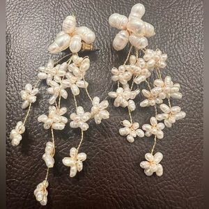 Wedding Chandelier Pearl Dangle Earrings